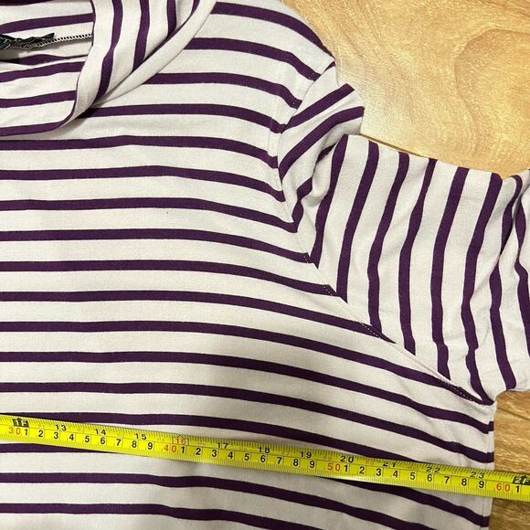 Pendleton Long Sleeve Tunic Shirt Size XL Gray Purple Striped Mock Preppy Relax - Picture 6 of 7